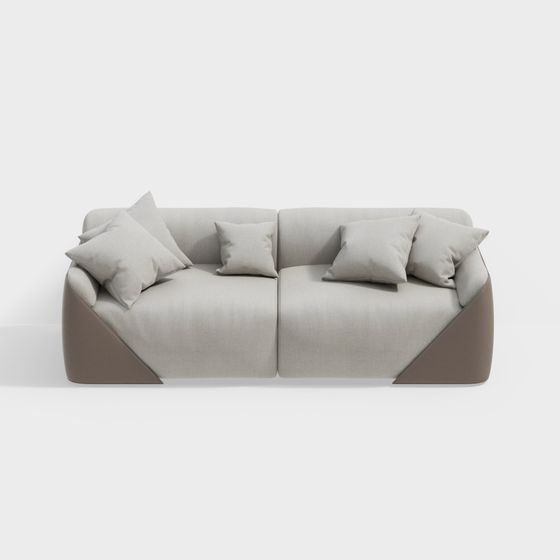 Stylish Geometric Sofa 3D model for Modern Interiors