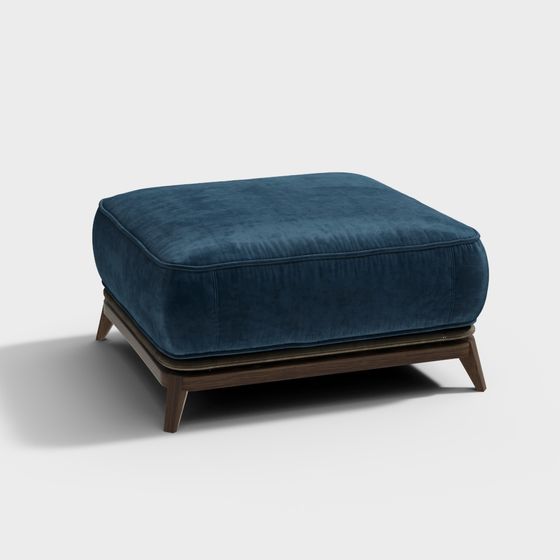 Velvet Ottoman 3D model