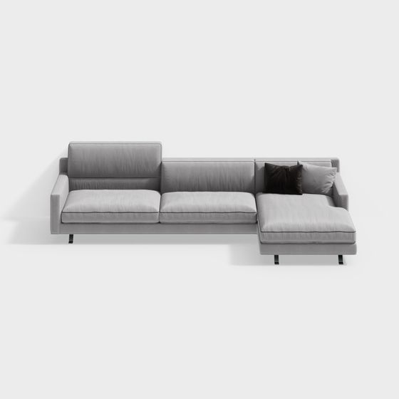 Low-Polygon Modern Sofa 3D model