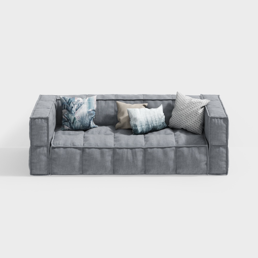 Stylish Low-Poly Sofa 3D Model – Modern Fabric Design