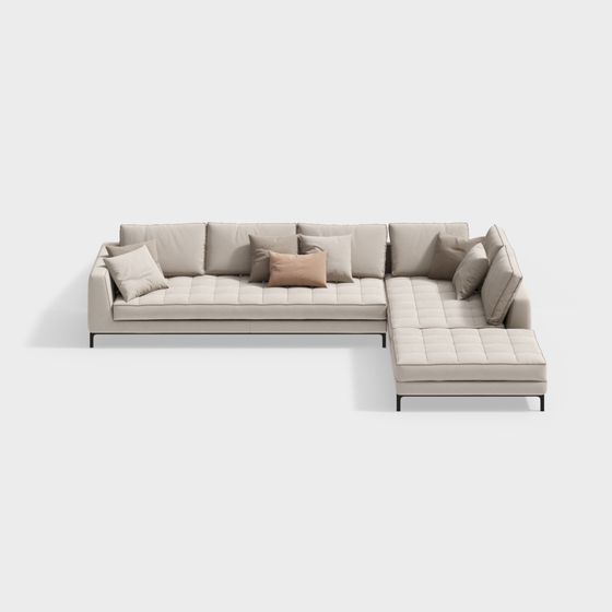 Urban Comfort Low-Poly Sofa 3D Model