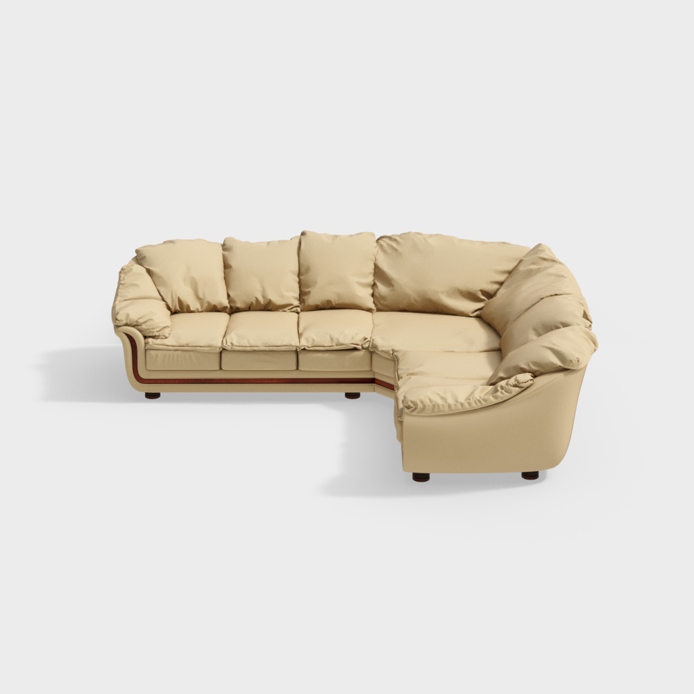 Canapé en cuir jaune