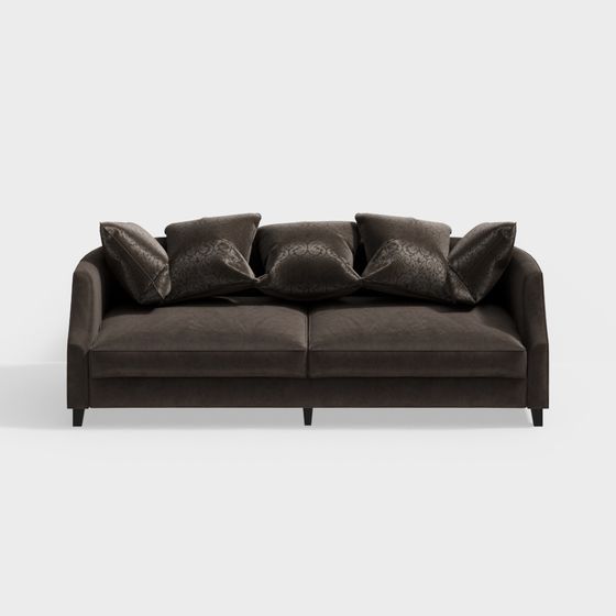 Elegant Low-Polygon Sofa 3D model