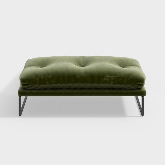 Elegant Velvet Bench 3D model for Modern Interiors