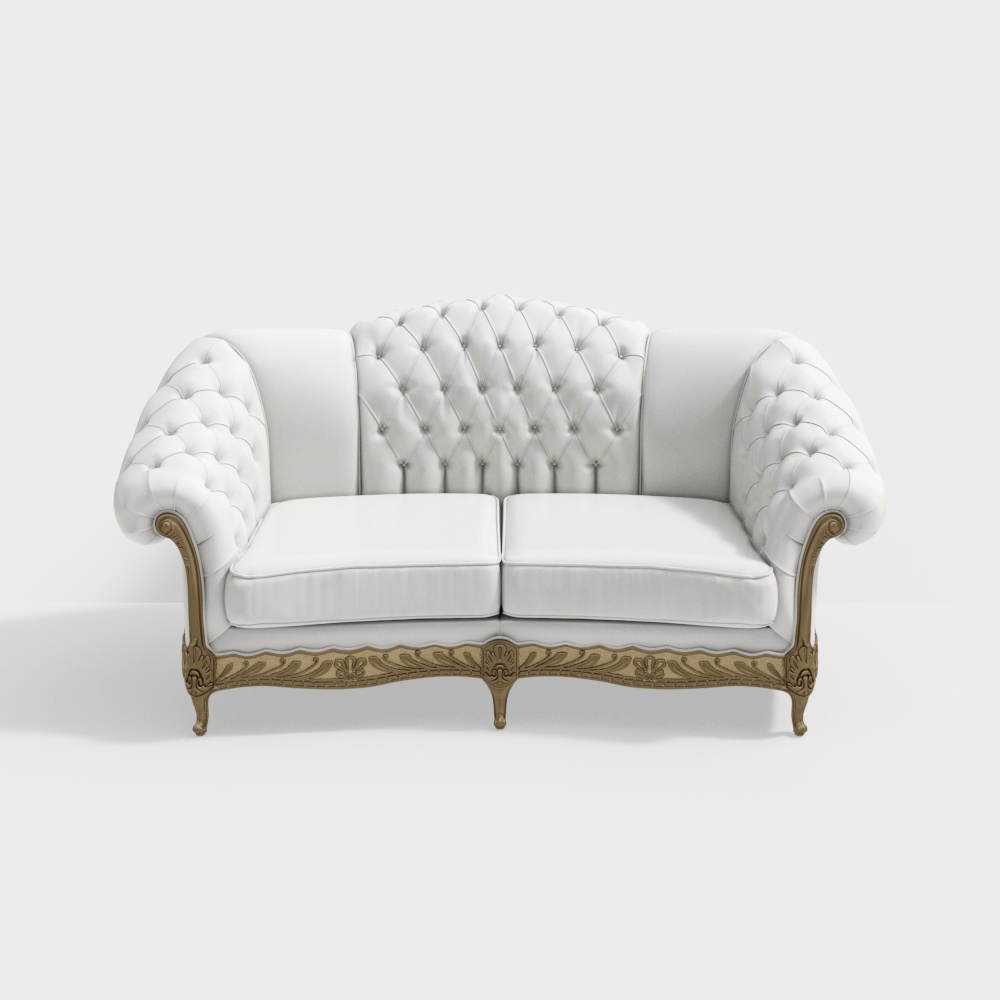 Leather sofa (loveseat) white