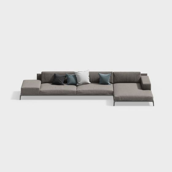 Urban Comfort Low-Poly Sofa 3D Model