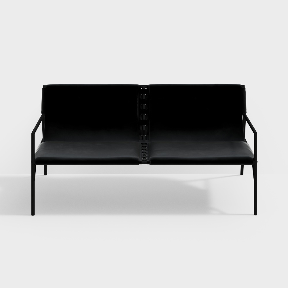 Leather sofa (loveseat)black