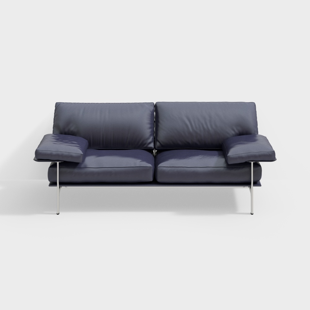 Leather sofa (loveseat) navy