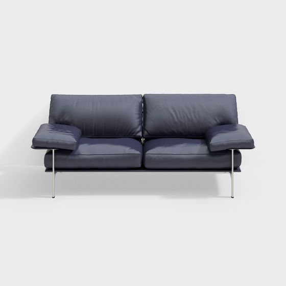 Urban Comfort Low-Poly Sofa 3D model for Modern Spaces