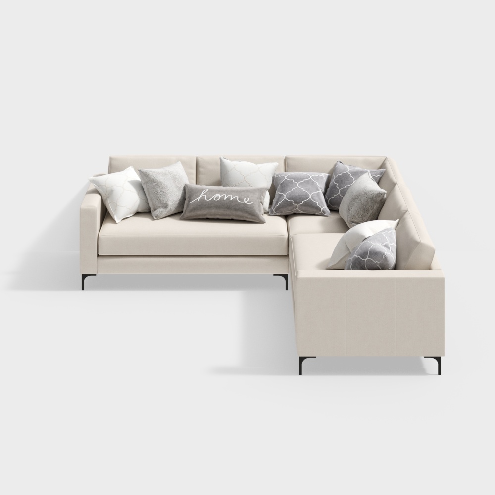 Canapé en cuir nude