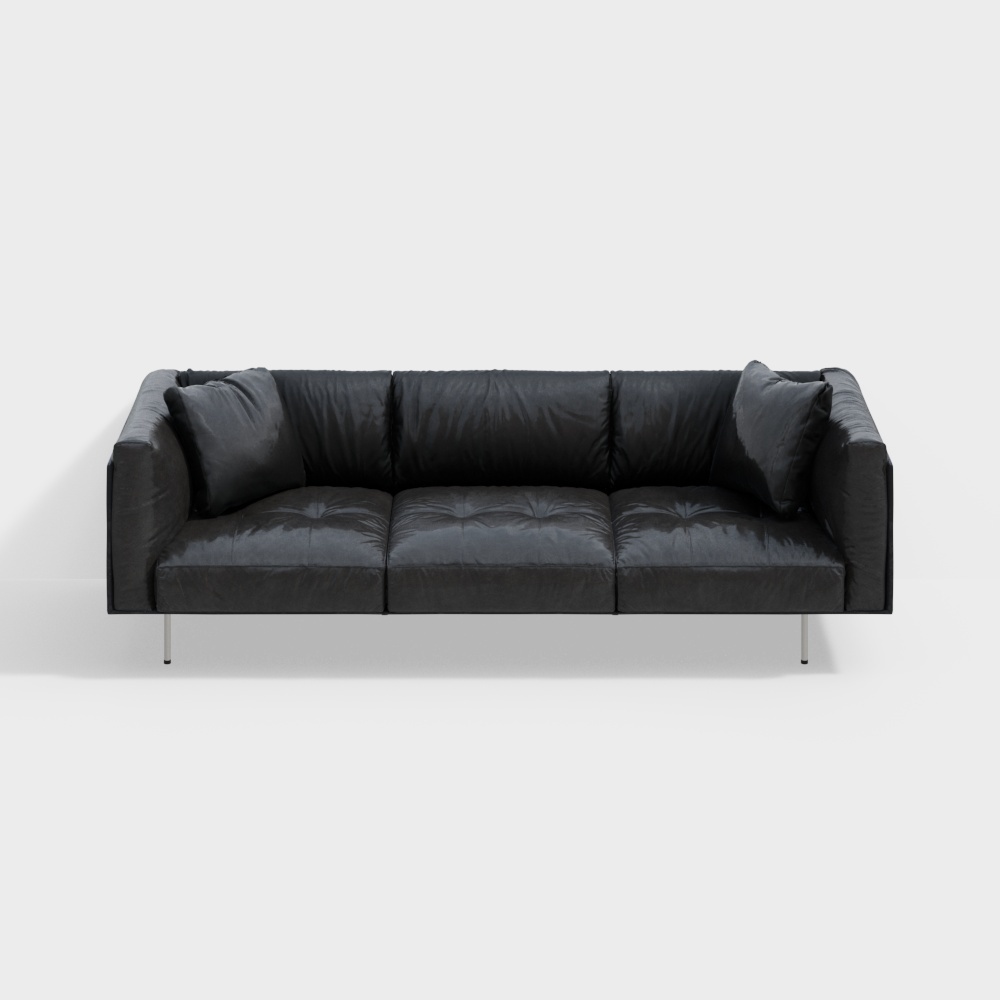 Canapé en cuir noir