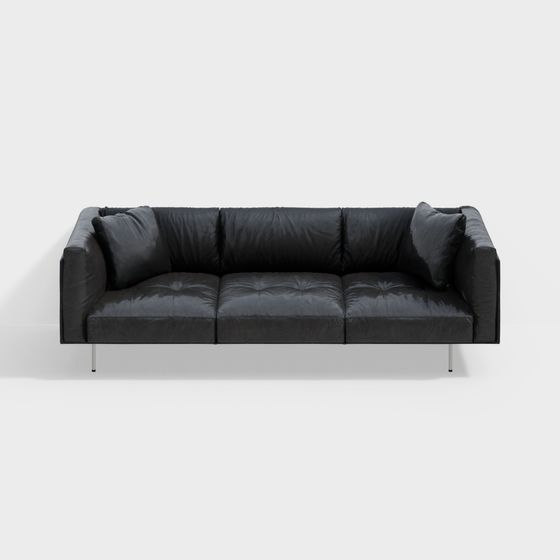 Canapé en cuir noir