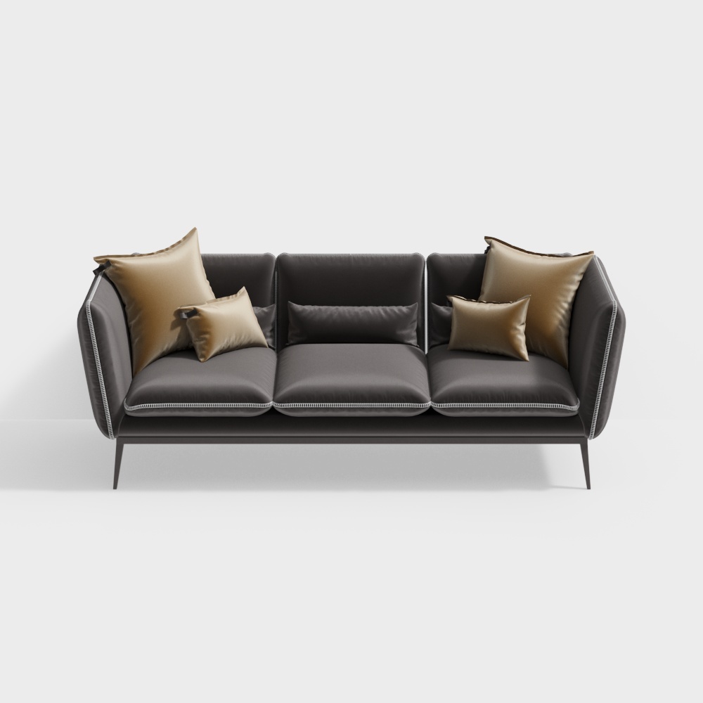 Leather sofa grey