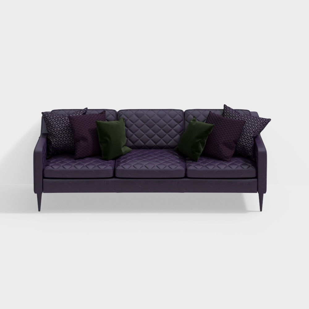 Leather sofa purple