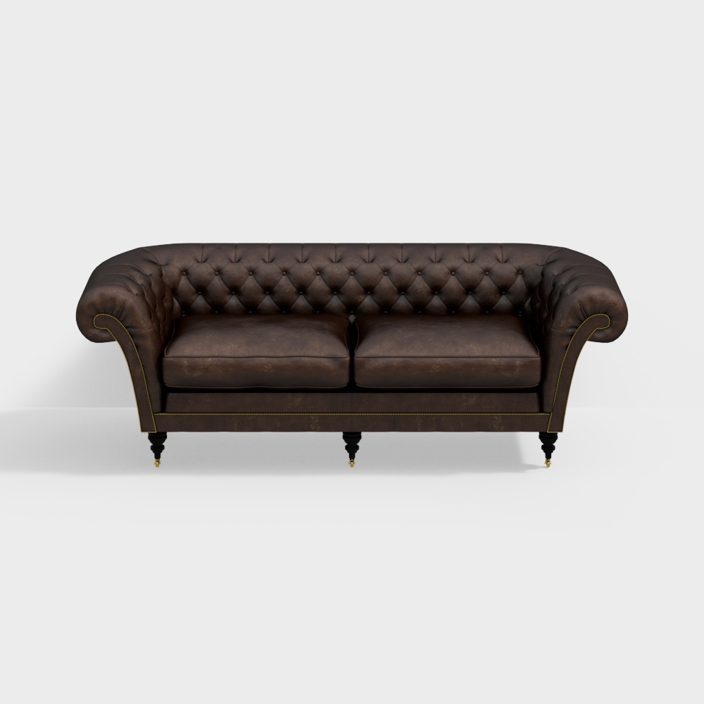 Vintage Leather Sofa 3D model