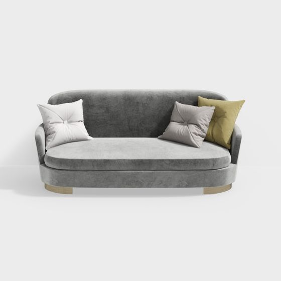Elegant Gray Fabric Sofa 3D model for Modern Interiors