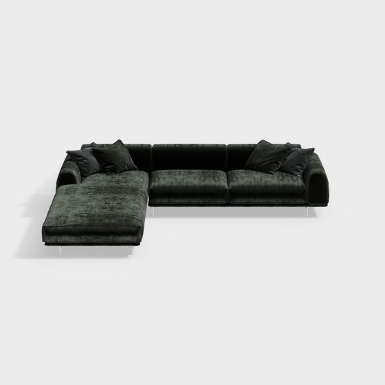 Urban Velvet Low Poly High Detail Sofa 3D model