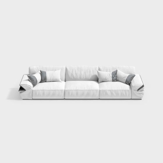 Elegant Low-Poly Sofa 3D model for Modern Interiors