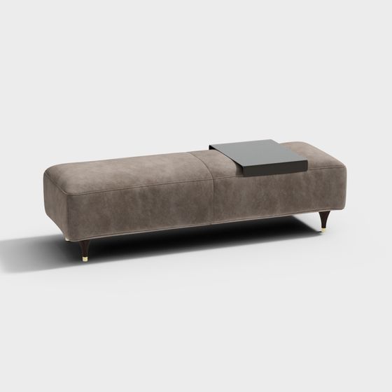 Black Ottoman Bench 3D Model