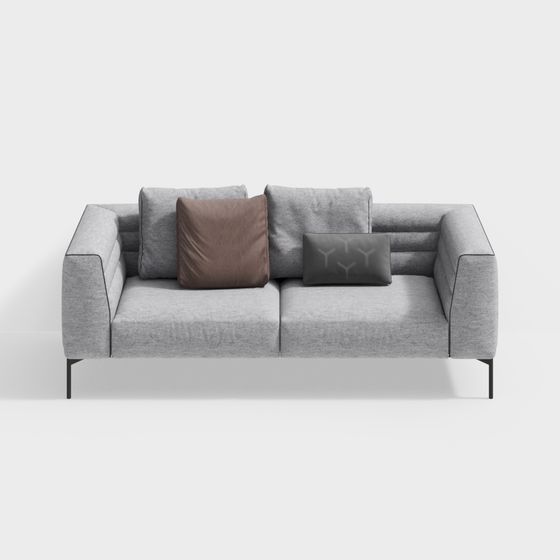 Stylish Low-Poly Sofa 3D model for Modern Interiors