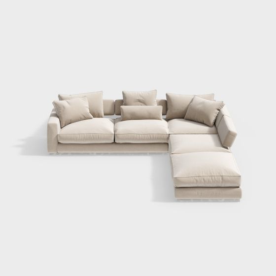 Urban Comfort Sofa 3D model - Simplistic Elegance