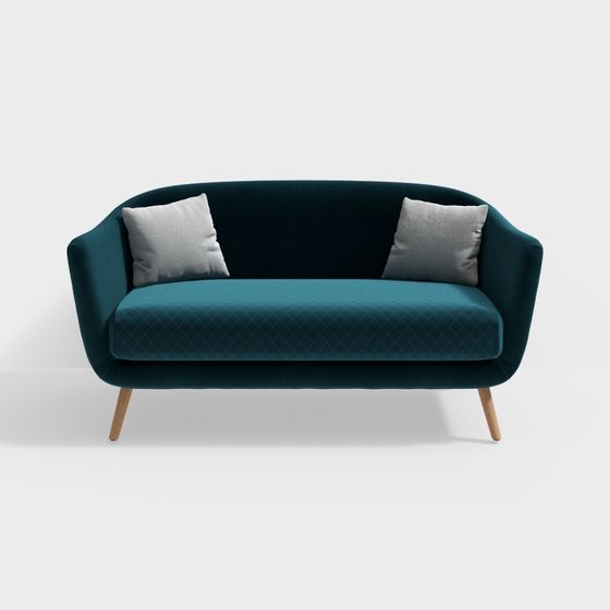 Stylish Low-Polygon Sofa 3D model for Modern Interiors