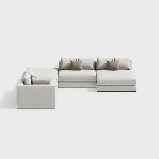 Elegant Low-Poly Sofa 3D Model for Modern Interiors