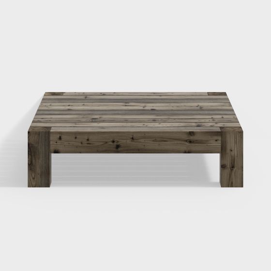 Wooden Coffee Table 3D model with Low Polygon Design