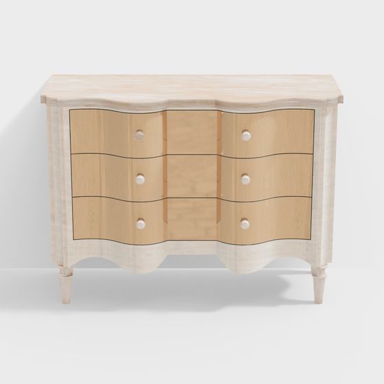 Wave Cabinet Low Poly 3D model