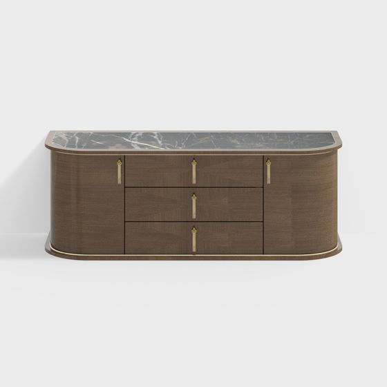 Art Deco Console Cabinet 3D model