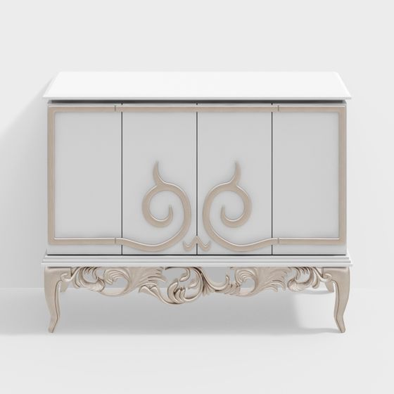 Elegant Living Room Cabinet 3D Model