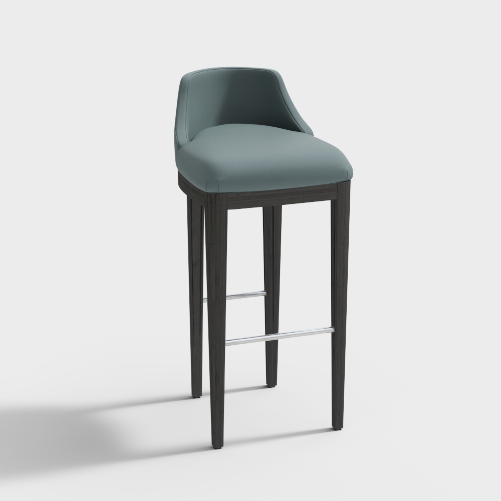 Elegant Low-Poly Bar Stool 3D model