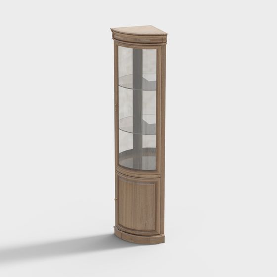Elegant Vintage Display Cabinet 3D model