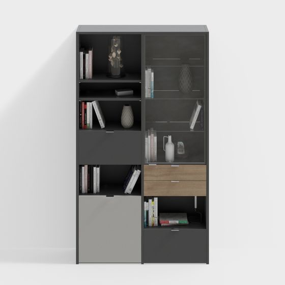 Stylish Minimalist Bookshelf 3D model