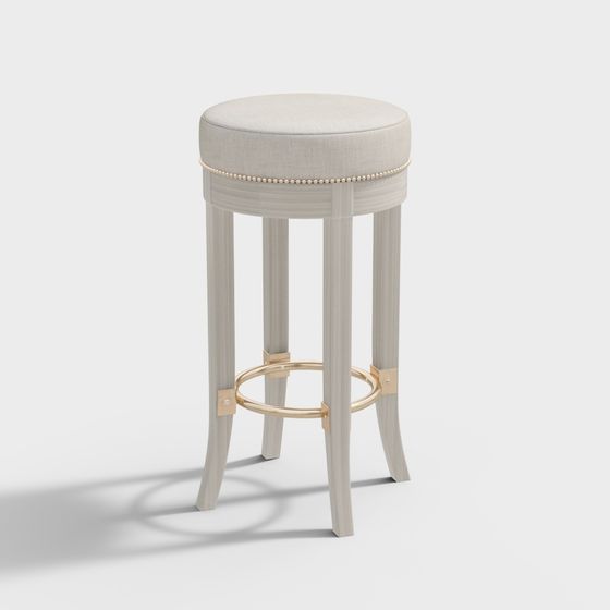 Linen Bar Stool 3D model for Creative Projects