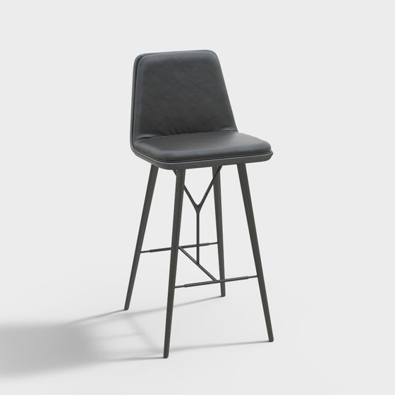 Elegant Minimalist Bar Stool 3D model for Urban Spaces