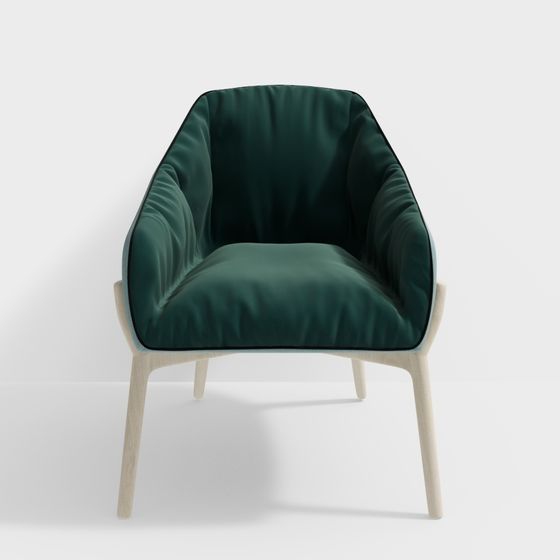 Velvet Cocoon Chair 3D model