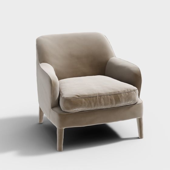 Elegant Low-Poly Sofa Chair 3D model