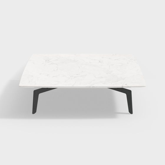 Modern Marble Coffee Table 3D Model – Elegant Stone Surface