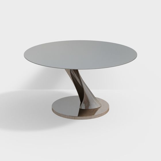Elegant Low-Poly Round Table 3D Model