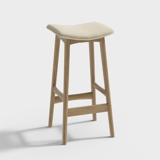 Stylish Bar Stool 3D model for Modern Spaces