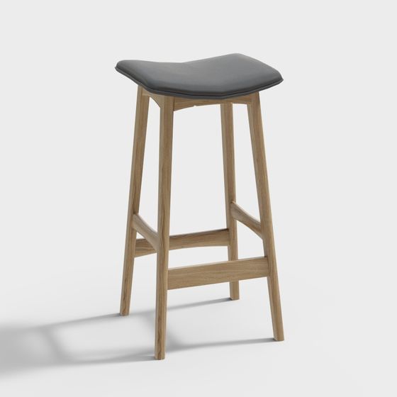Modern Low-Polygon Bar Stool 3D model