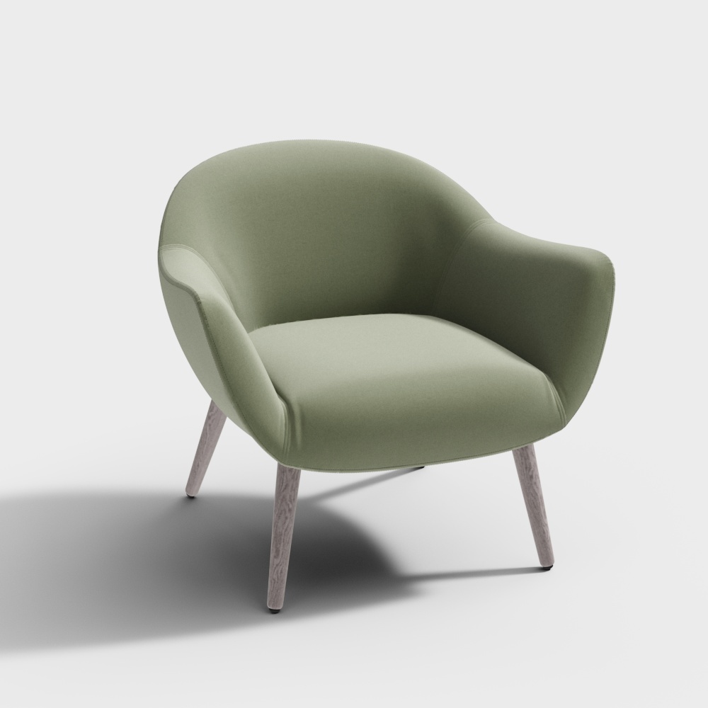 Elegant Curved 3D Chair Model for Modern Interiors