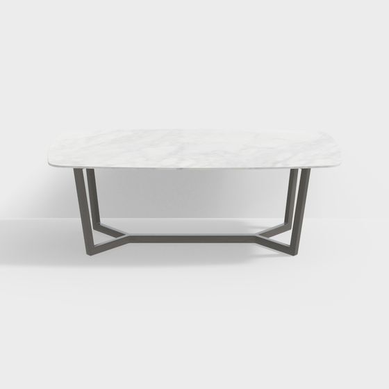 Modern Black Poliform Concorde Table 3D Model
