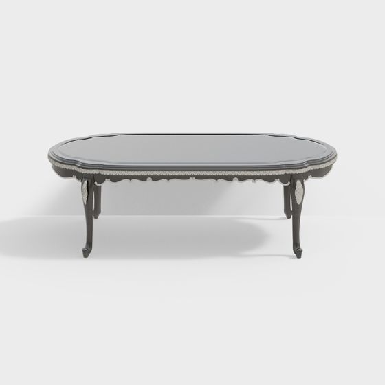 Vintage Oval Coffee Table 3D model for Contemporary Spaces