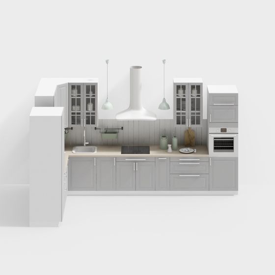 Modern Minimalist Kitchen 3D model