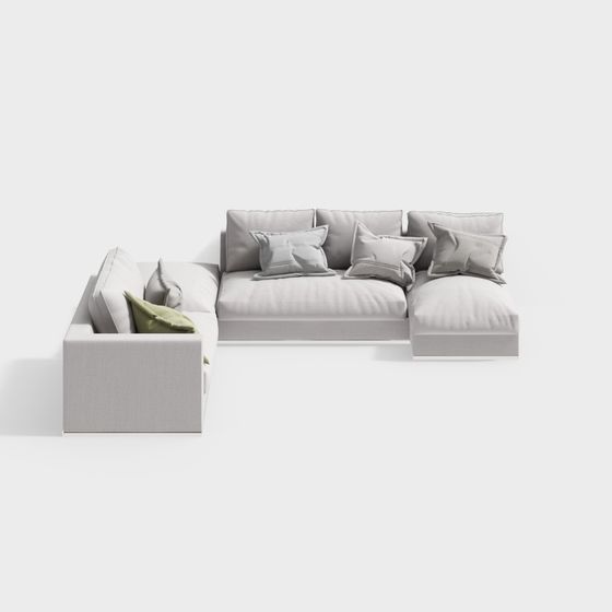 Elegant Minimalist 3D Sofa Model for Modern Interiors