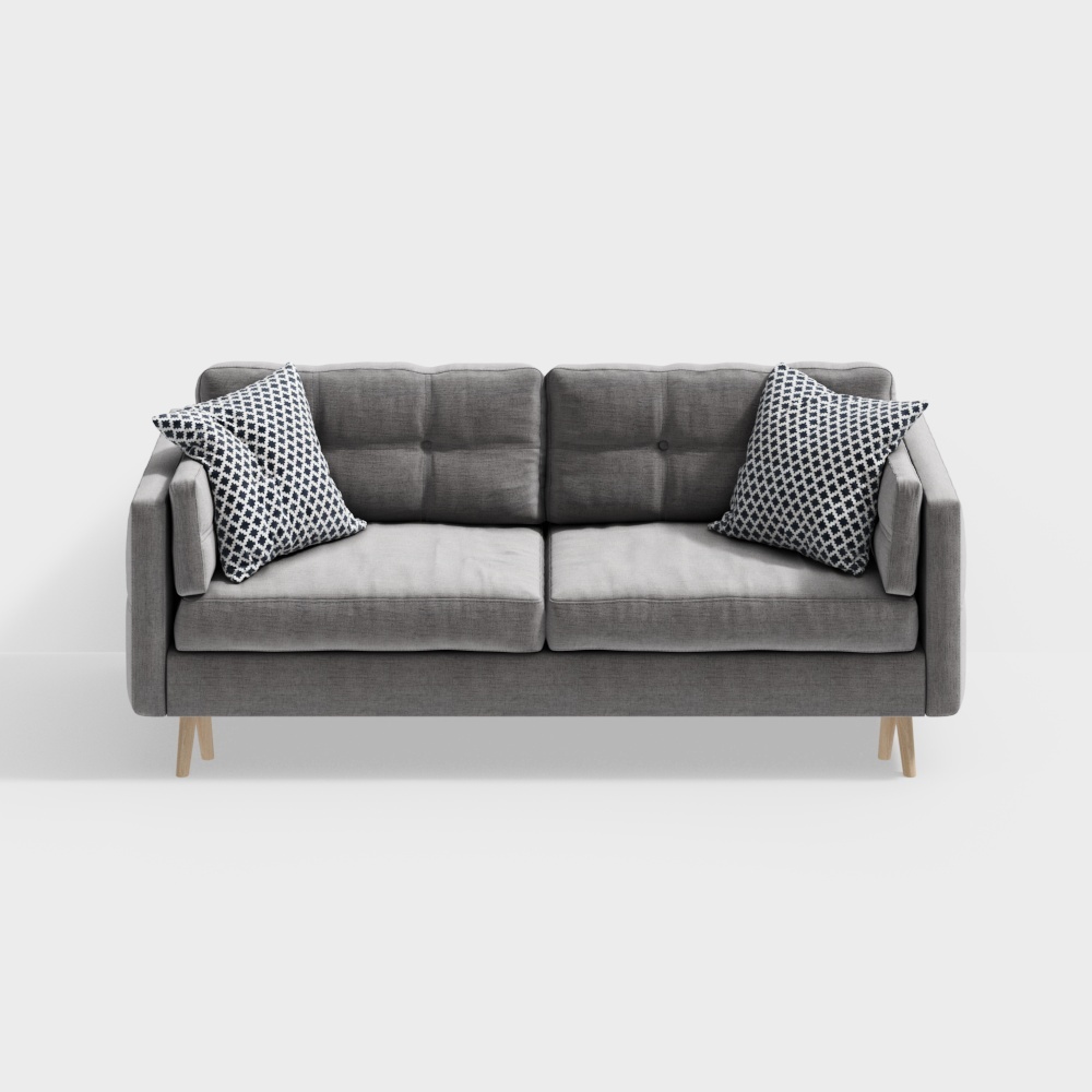 Contemporary trend fabric sofa（loveseat）grey