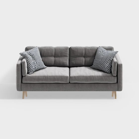 Elegant Low-Poly Sofa 3D model for Modern Interiors