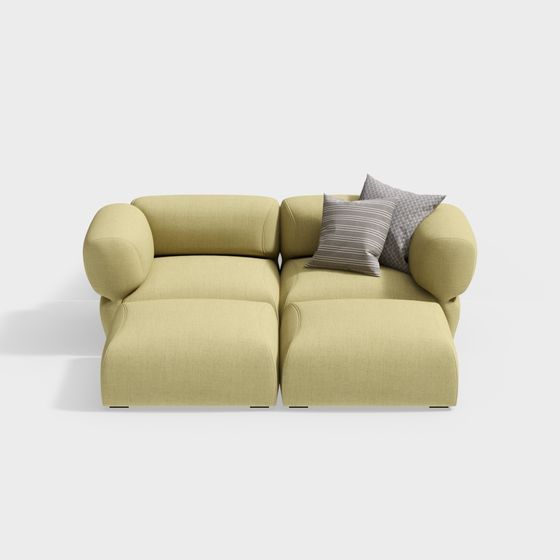 Sofa verde de tela de moda contemporánea